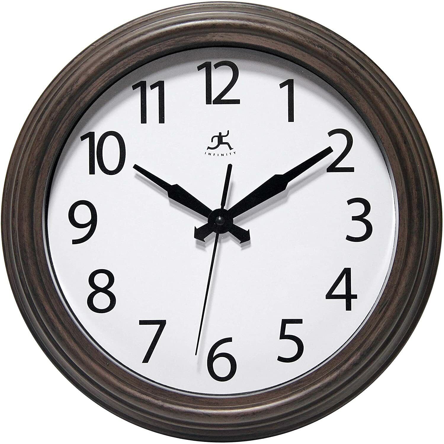 Infinity Instruments Fabrizio Wall Clock, 12", Brown Decorative, Indoor/Outdoor