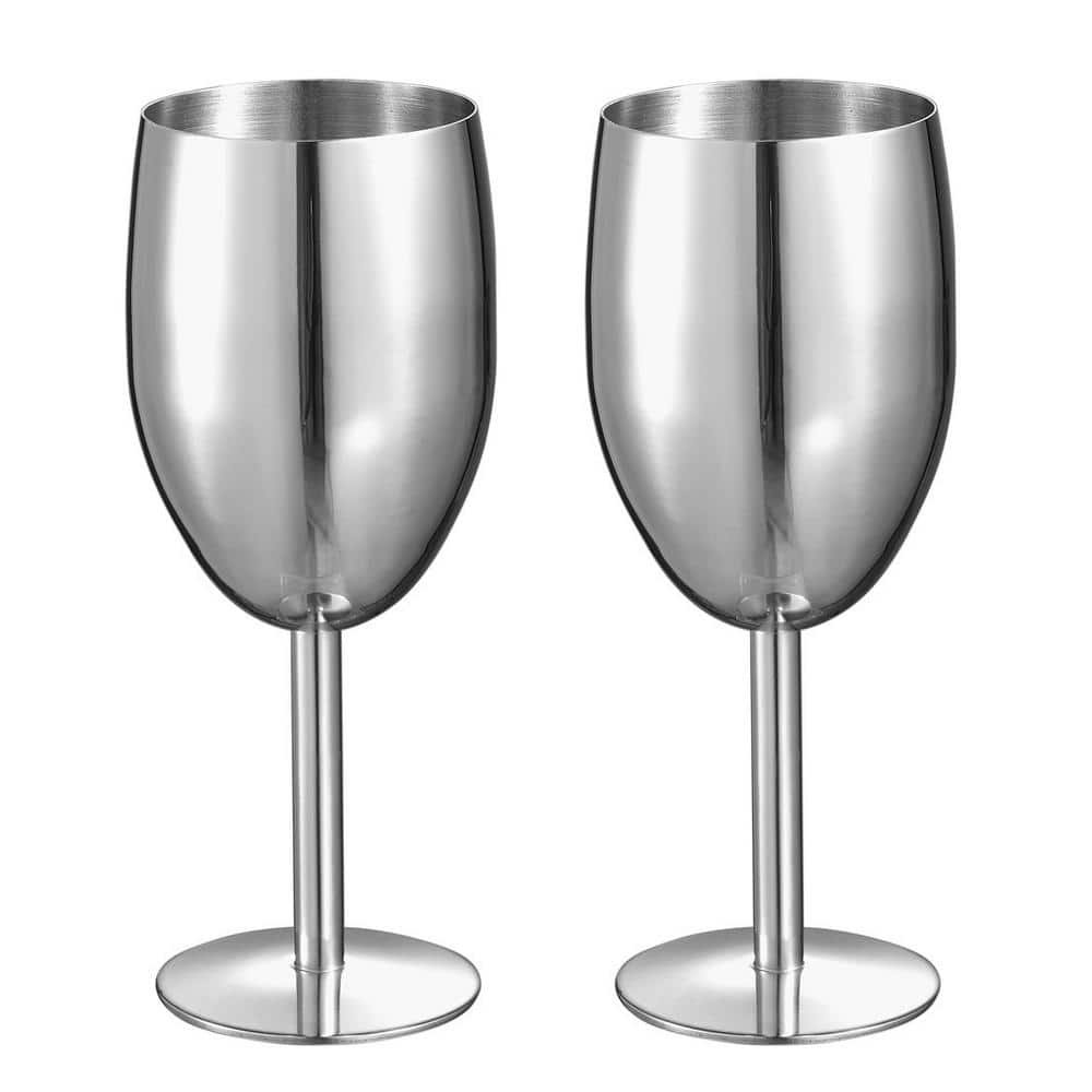 Jacqueline 8 oz. Stainless Steel Champagne Glass (Set of 2)
