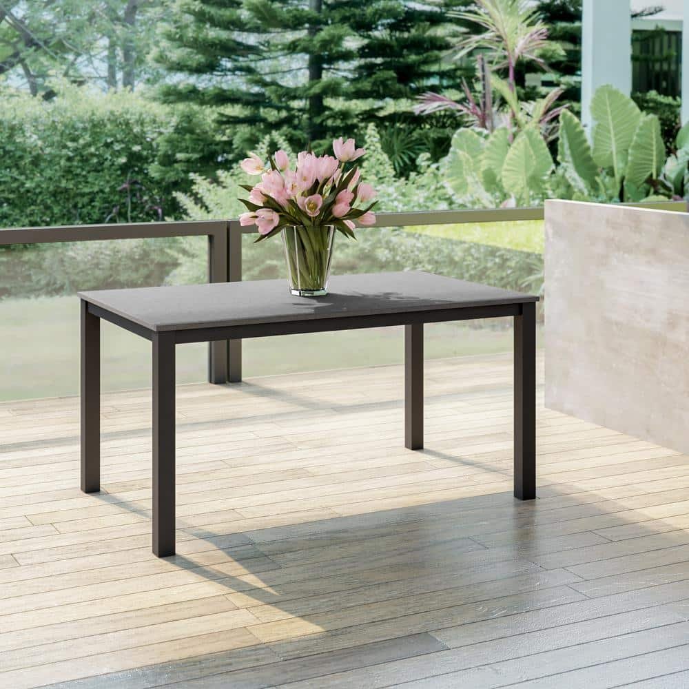 kathy ireland Homes and Gardens Madison Ave. 60 in. Aluminum/Concrete Outdoor Dining...