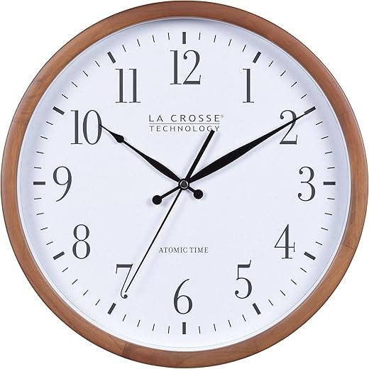 La Crosse Technology 404 50447 INT 12.8" Atomic Walnut Analog Wall Clock