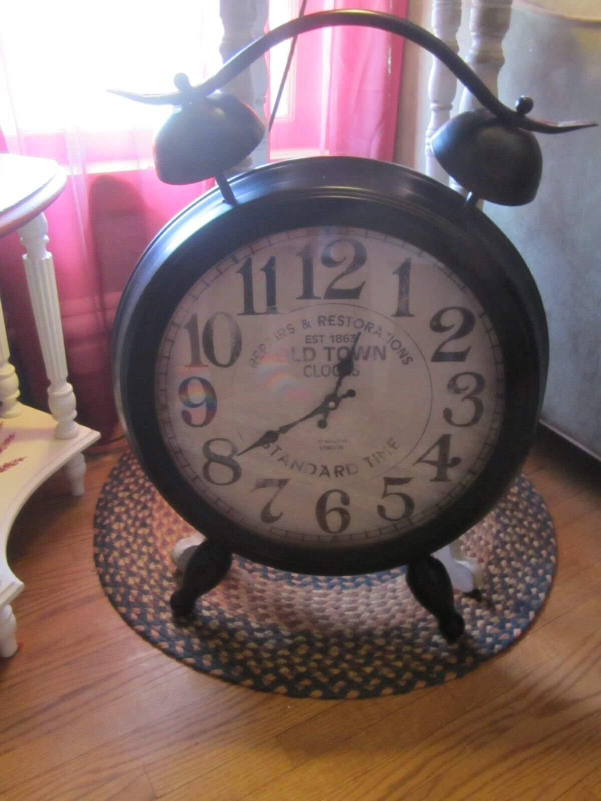 LARGE Free Standing Or Wall Clock Rustic Farmhouse Primitive 16" Face / 27" Tall