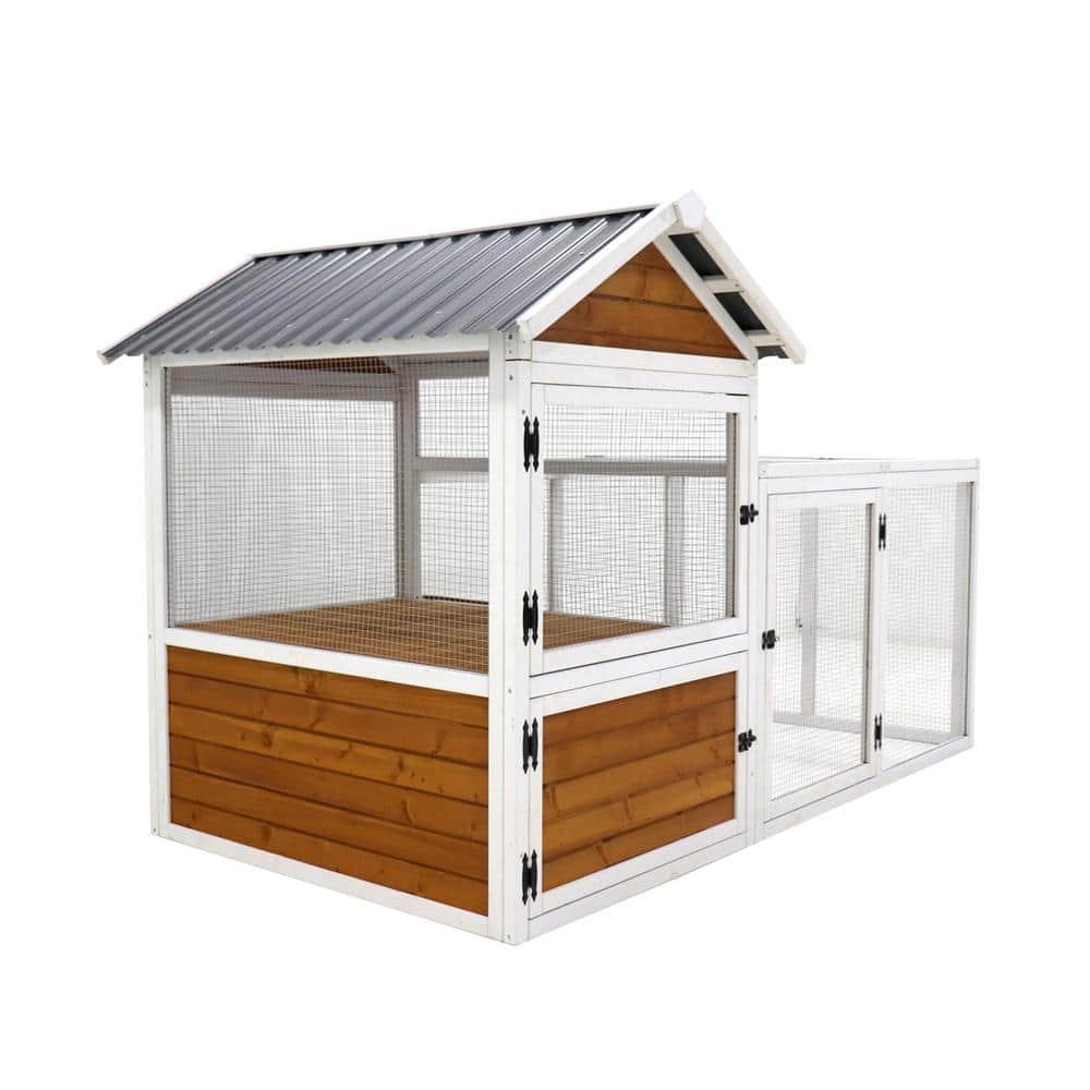 Large Outdoor Chicken Coop Wooden Chicken Coop, Duck Coop with Nest Box,...