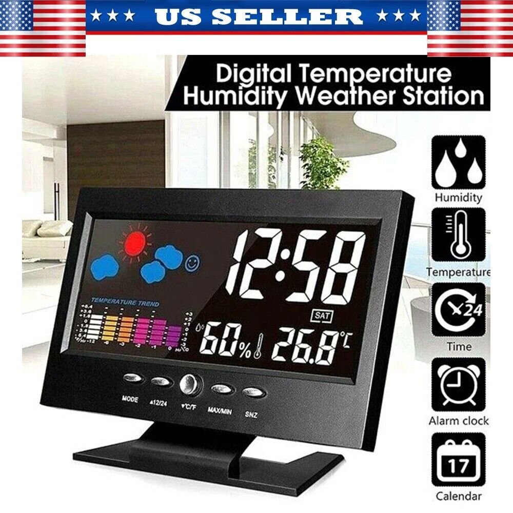 Large Screen Digital Big Jumbo LED Desk Clock Display With Calendar Temperature