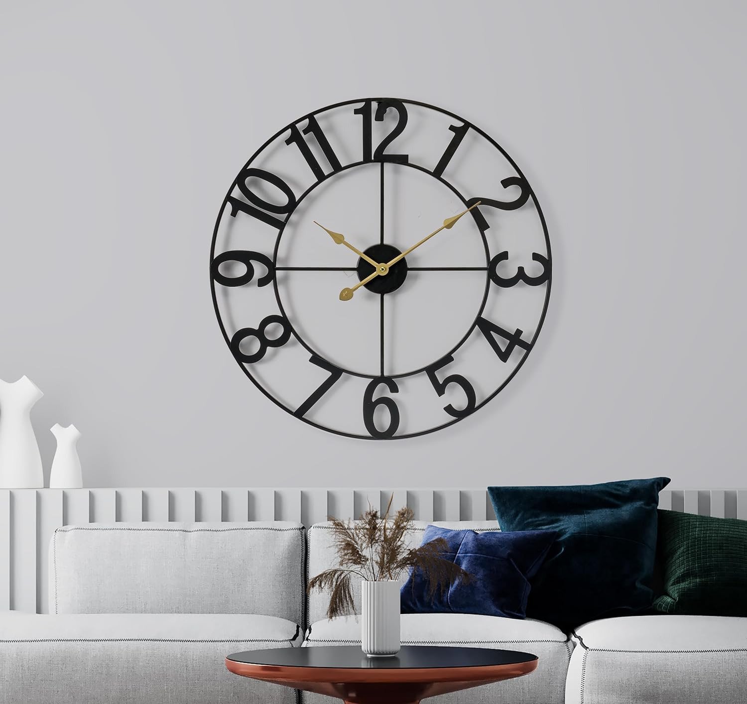 Large Wall Clock for Living Room Decor - Wall Clock for Kitchen - 24 Inch Big Wa