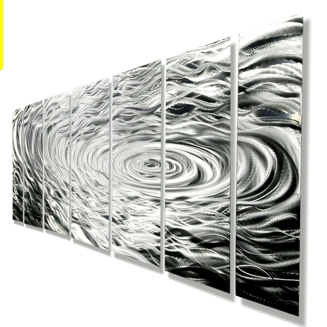 Large Wall Sculpture Metal Art Abstract Modern Etched Silver Decor. Jon Allen