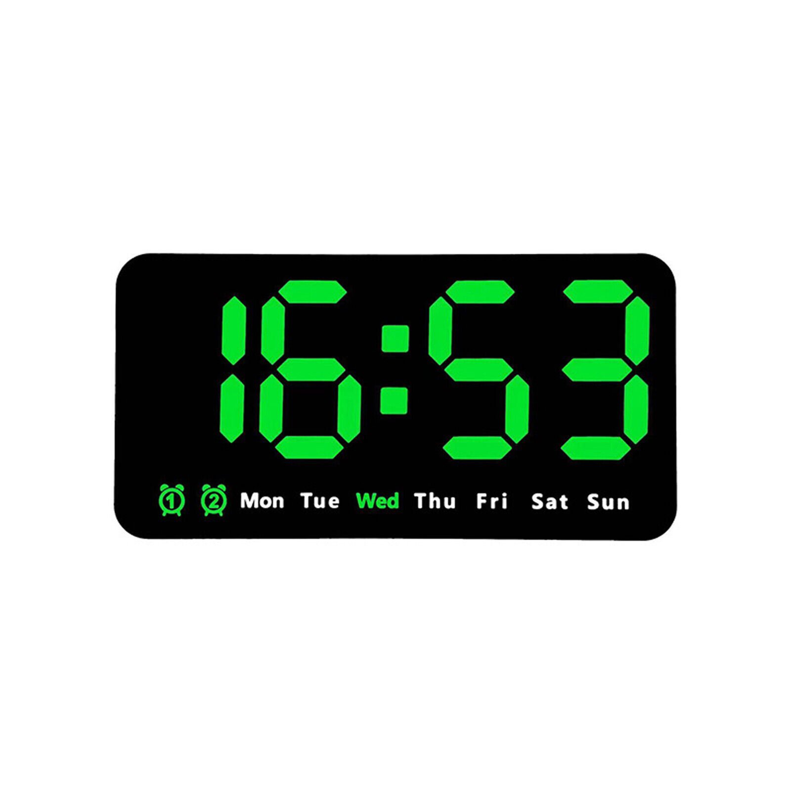 LED Digital Wall Clock w/ Temperature Display Alarm Clock For Home Office Decor
