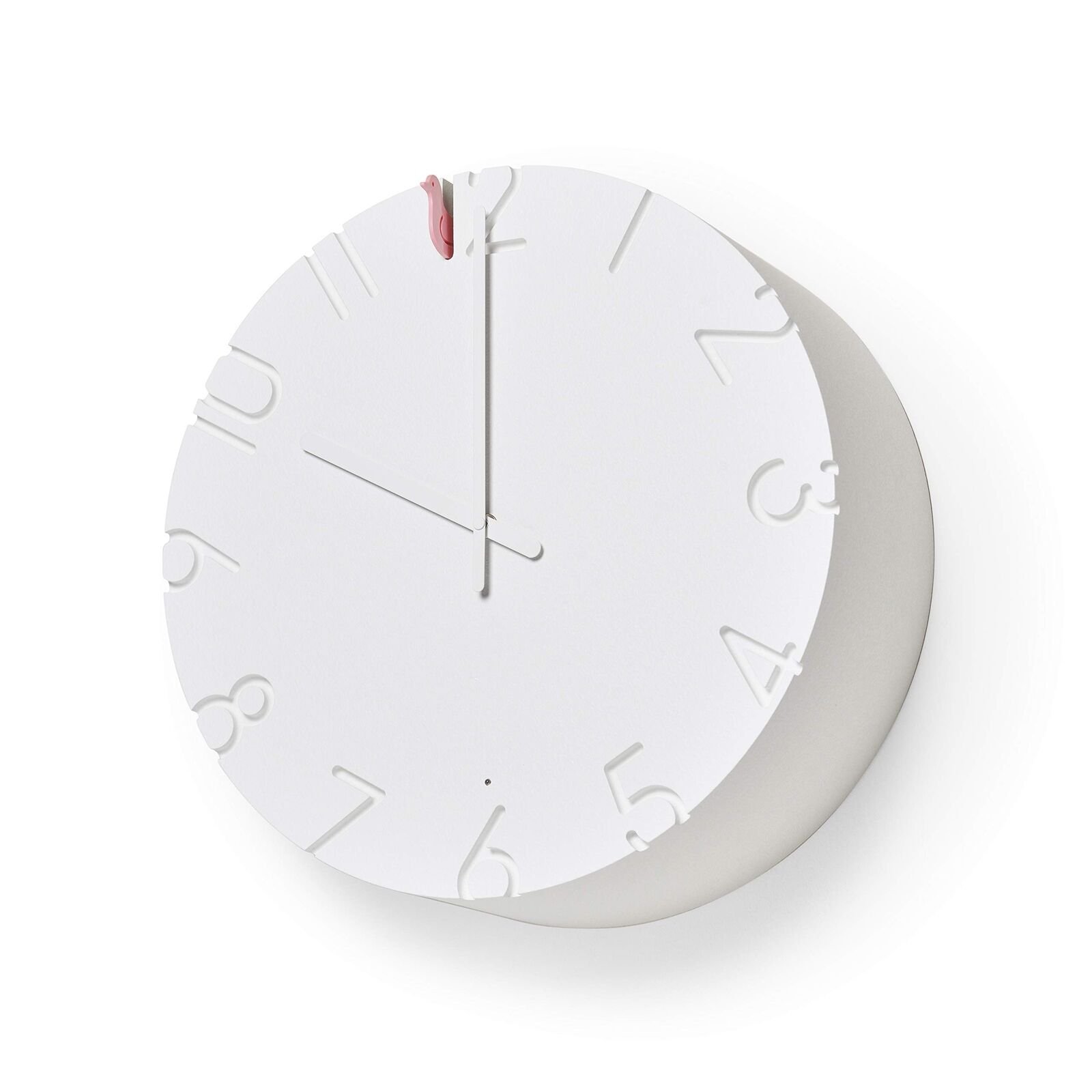 Lemnos Wall Clock Carved Cucu Cuckoo Clock White 13.7" New