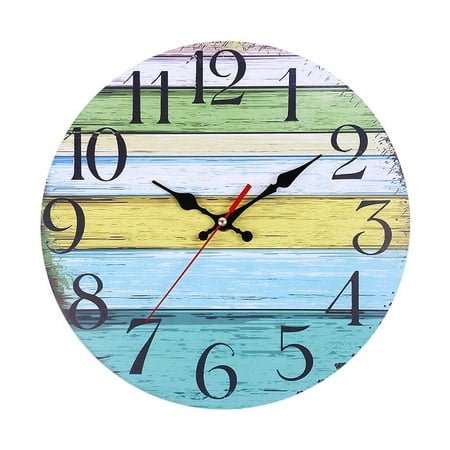 Lemononstore Clock Antique Vintage Retro Decor Kitchen Wooden Rustic Wall Home Shabby Clock Room Decoration Hangs Table Clock