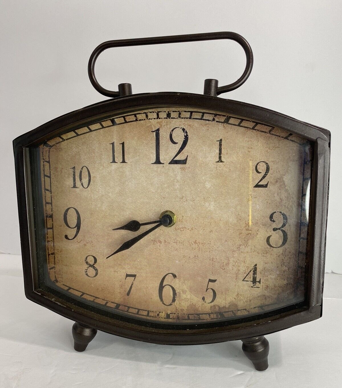 Living Colors Metal Table Clock Retro Style Decor For Mantle Desk Table