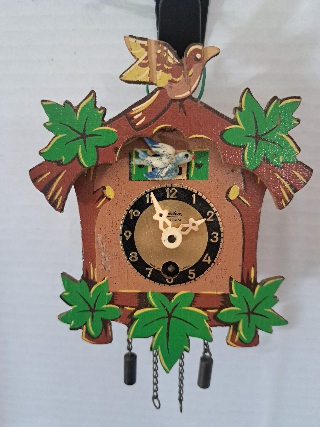Miniture Linden Black Forest Cuckoo Clock West Germany No Key Or Pendulum Works