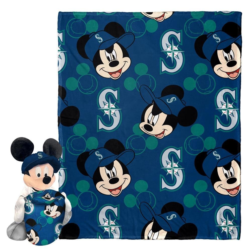 MLB Mariners Pitch Crazy Mickey Hugger Pillow & Silk Touch Throw Blanket...