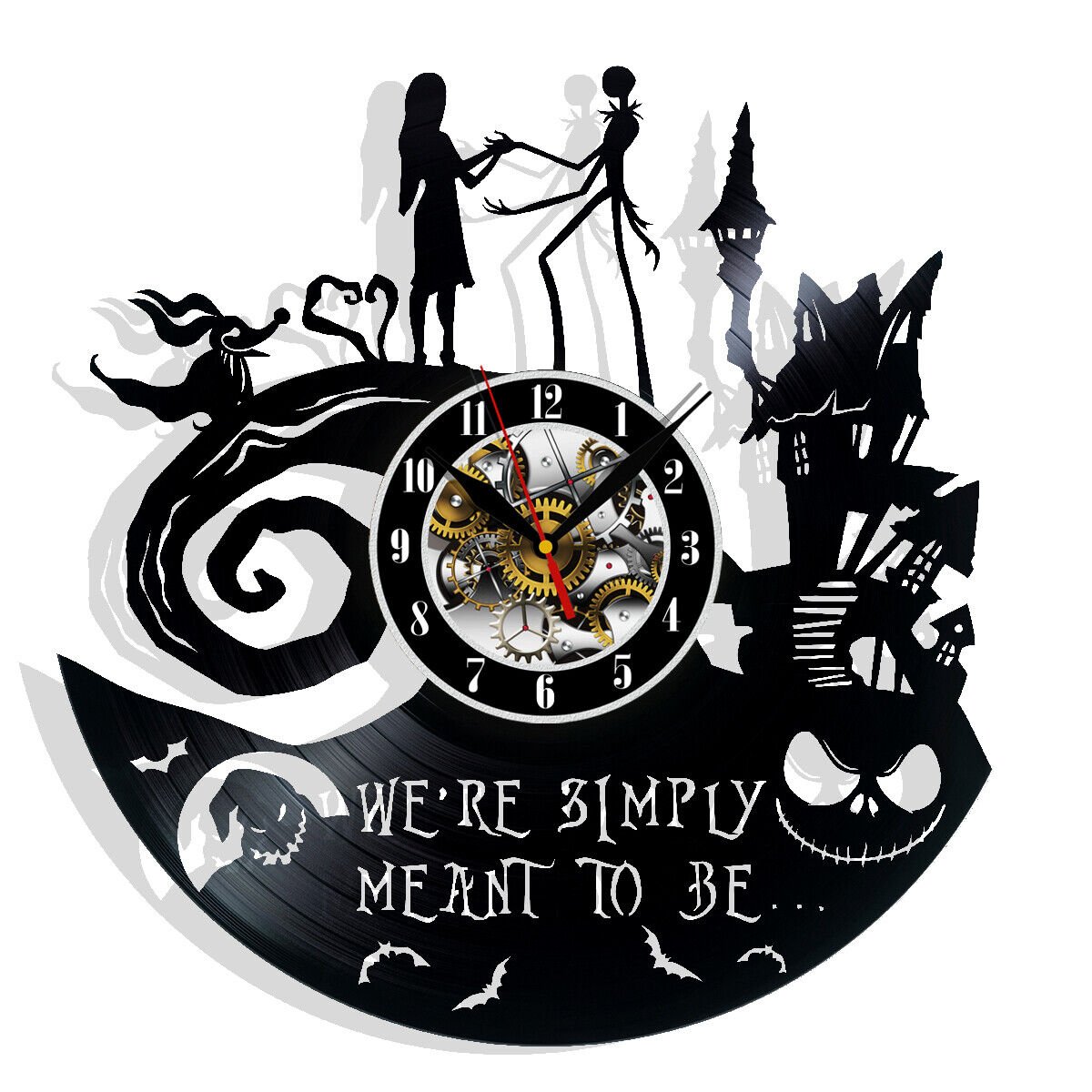 Nightmare Before Christmas Vinyl Wall Clock Records Decor Gift Birthday Holiday