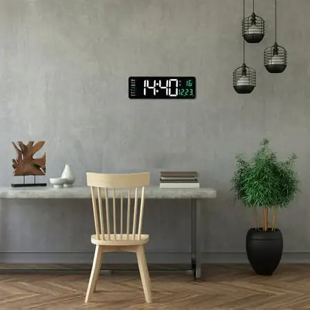 outdoor digital clock green wall decor small clock for bathroom Large LED Digital Wall Clock