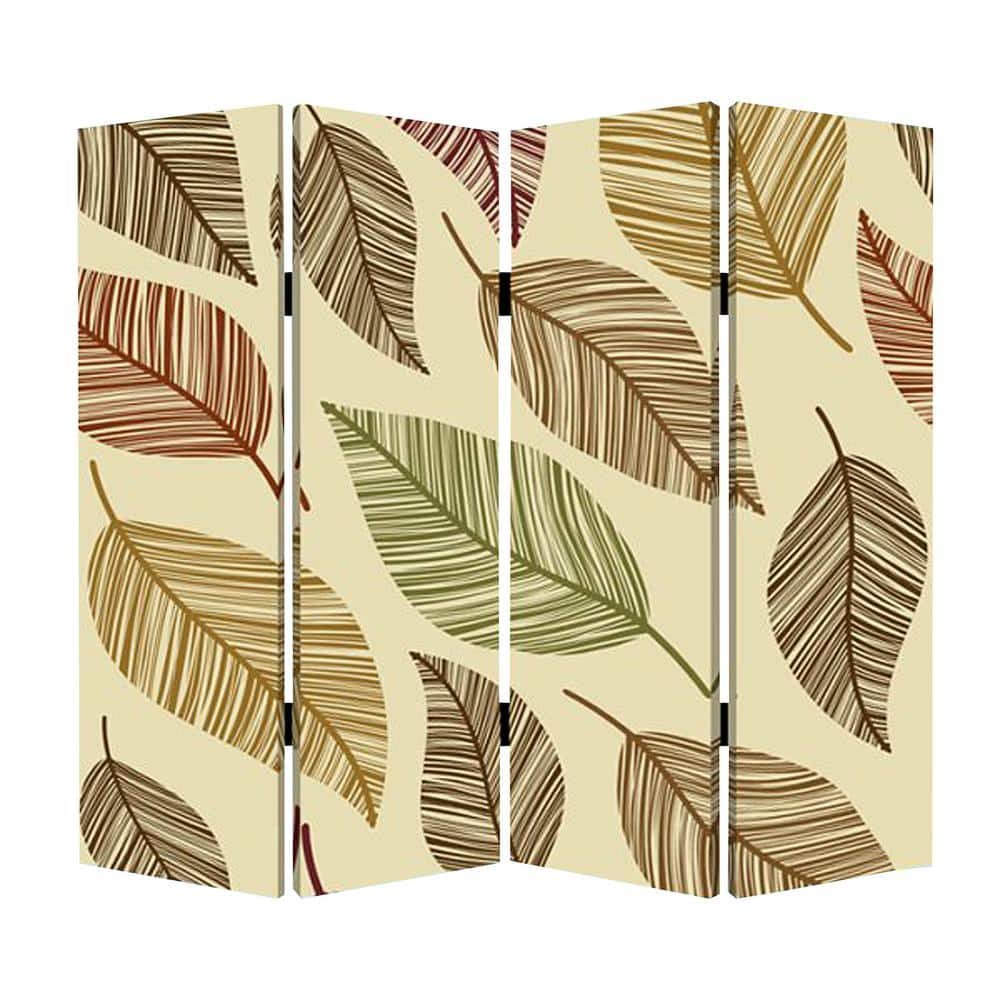 PERPETOAL LEAF 6 ft. Multi-color 4-Panel Room Divider