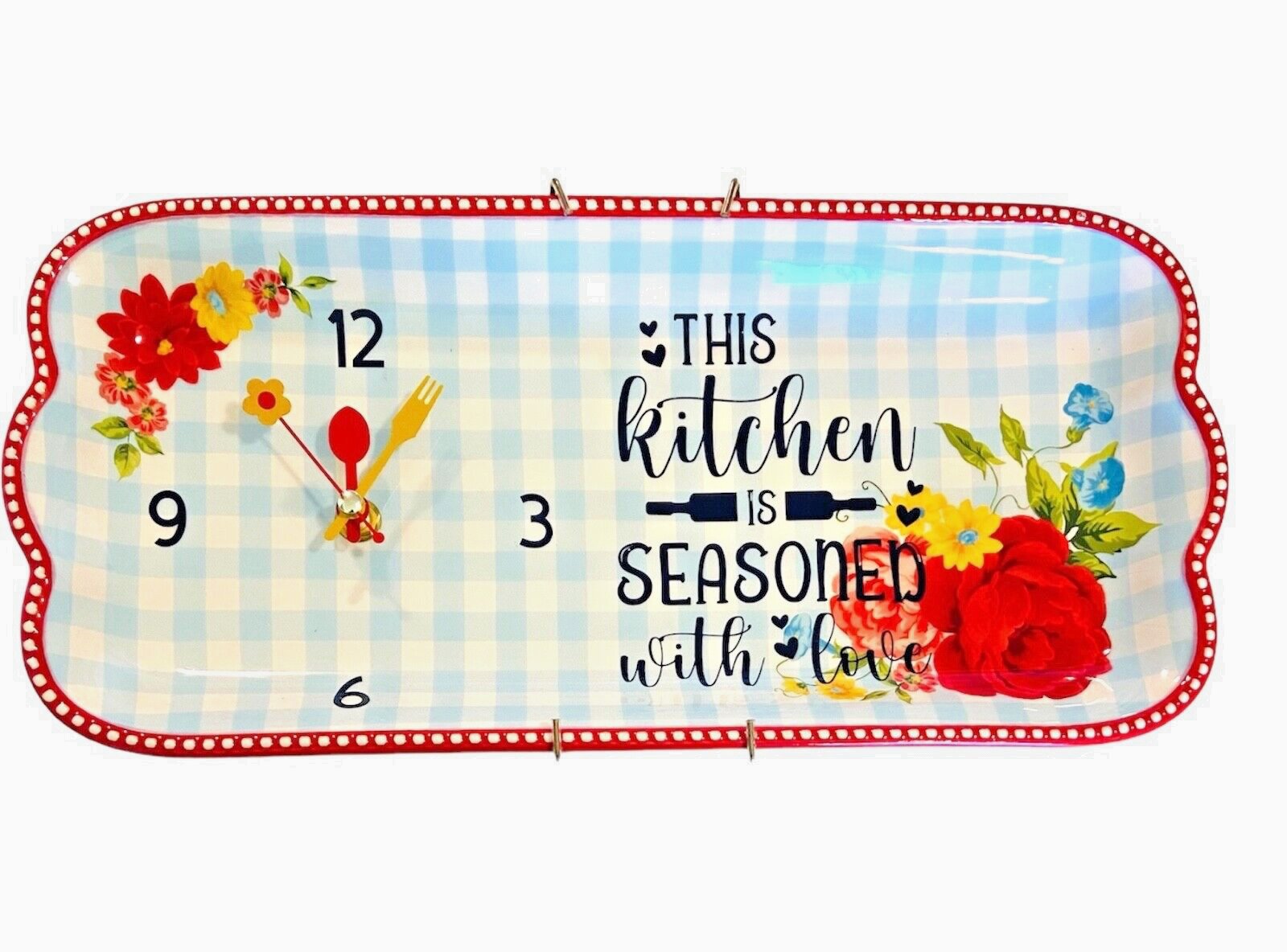 Pioneer Woman Sweet Rose Wall Clock - UNIQUE BEAUTIFUL Floral Kitchen