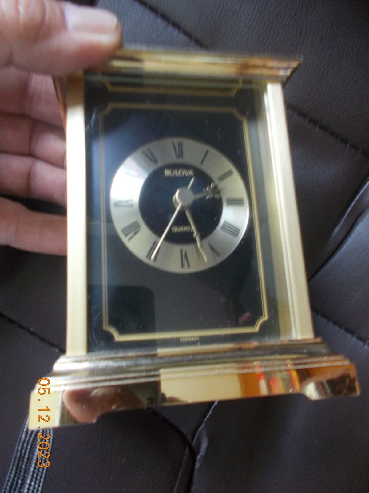 Quartz Bulova Presentation Mantle Clock, W. Germany,Working, may be running slow