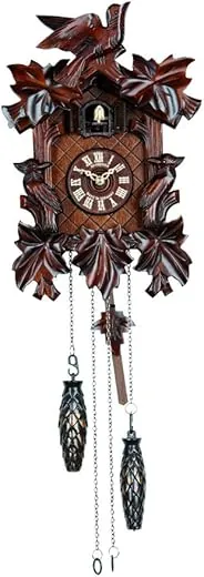 Quartz Cuckoo Clock 5 Leaves, 3 Birds, with Music SC Q 92 / 9