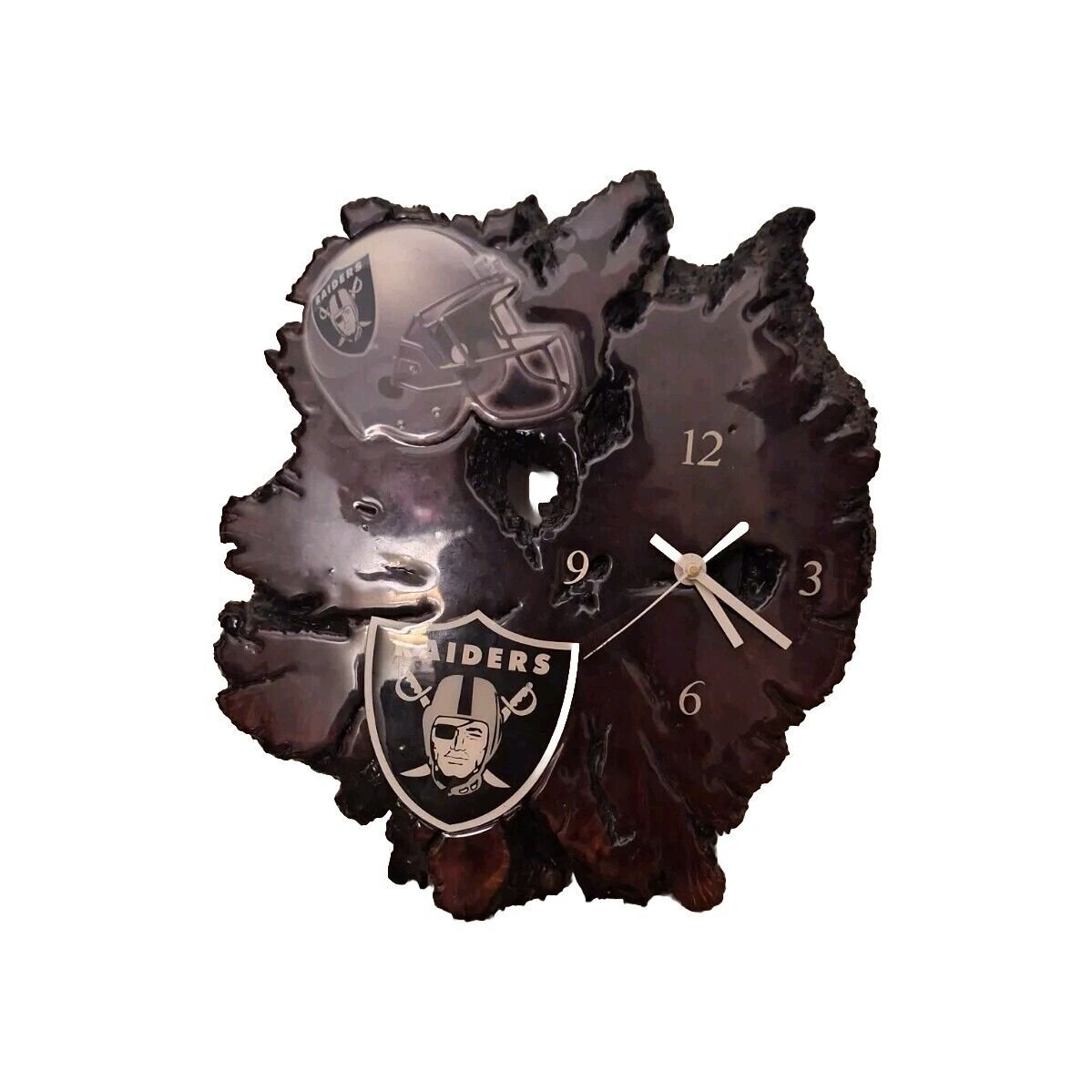 Raiders Custom Handmade Wood Clock