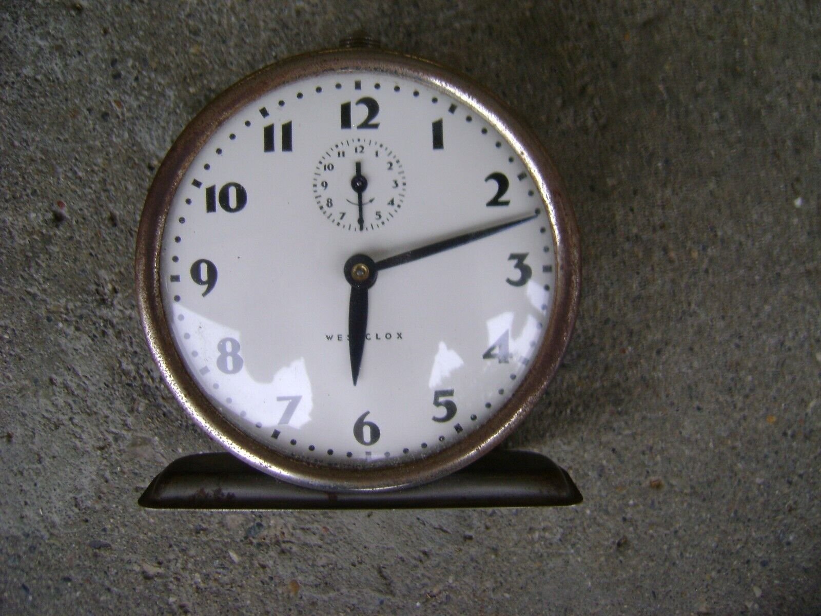 Rare Vintage Antique Metal 1920 Westclox Windup Desk Table Alarm Clock Bingo