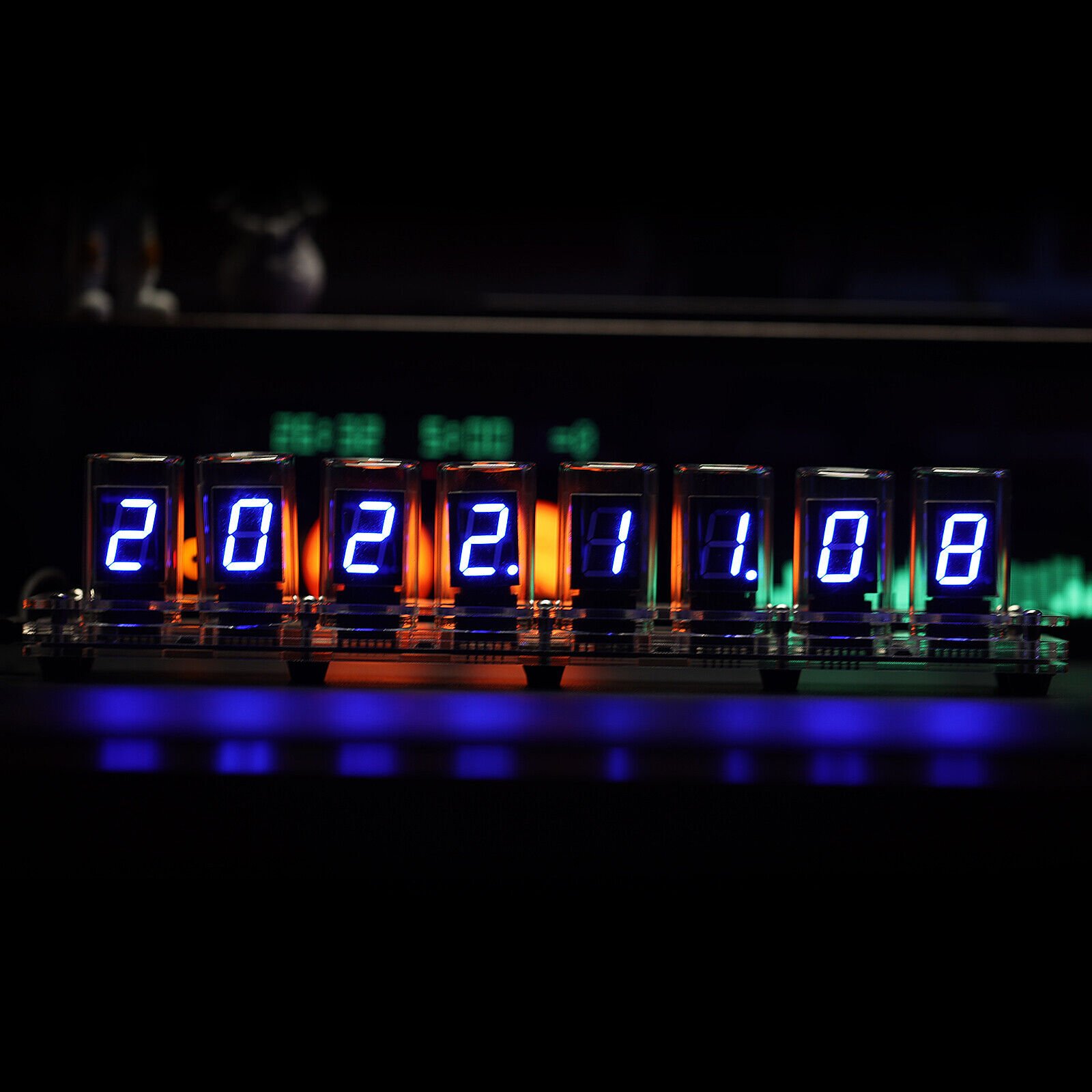 Retro 8-bit Tube Clock 12/24H LED Display WIFI Timing DIY Desk Clock APP Control