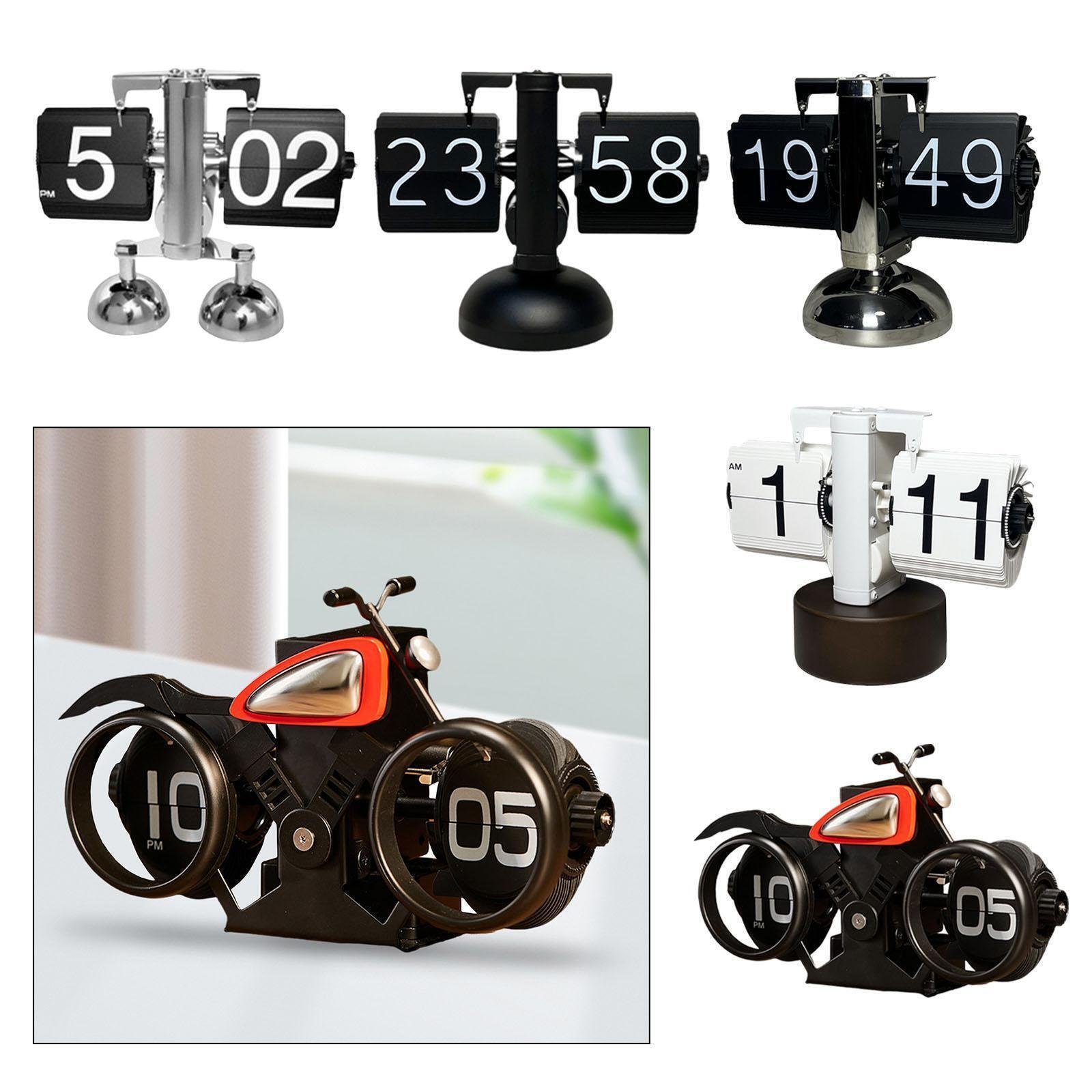 Retro Flip Desk Clock Automatic Page Turning Clock for Desk Restaurant Hotel