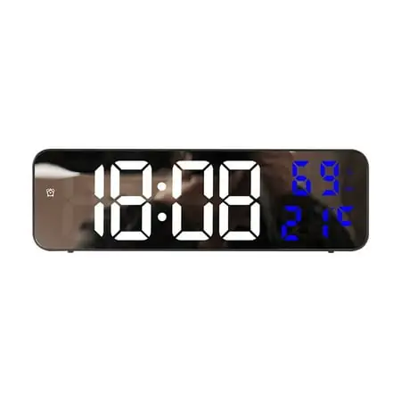 RKZDSR Wall Mounted LED Digital Clock with Temperature and Date Display Brightness Adjustable Mirror Alarm RKZDSR Wall Mounted LED Digital Clock with Temperature and Date Display Brightness Adjustable image