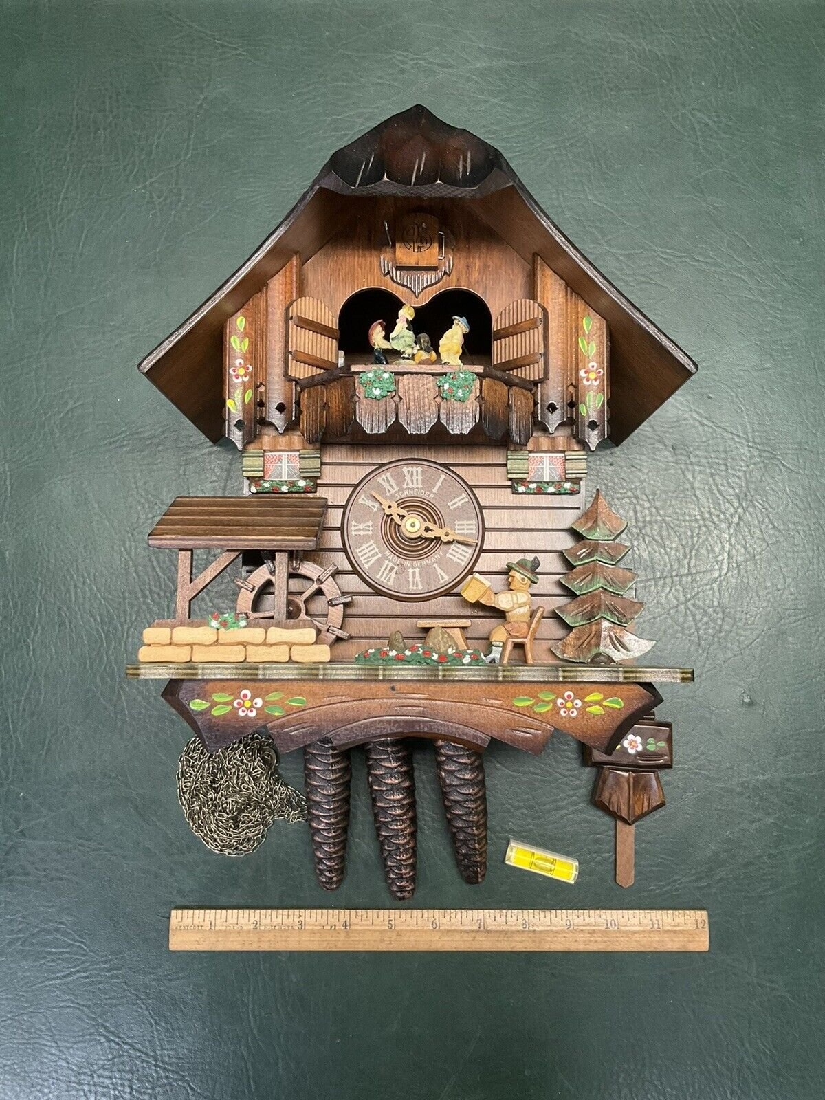 Schneider Schwarzwalder Uhren Cuckoo Clock MT-1403-10 w/ Swiss Musical Movement
