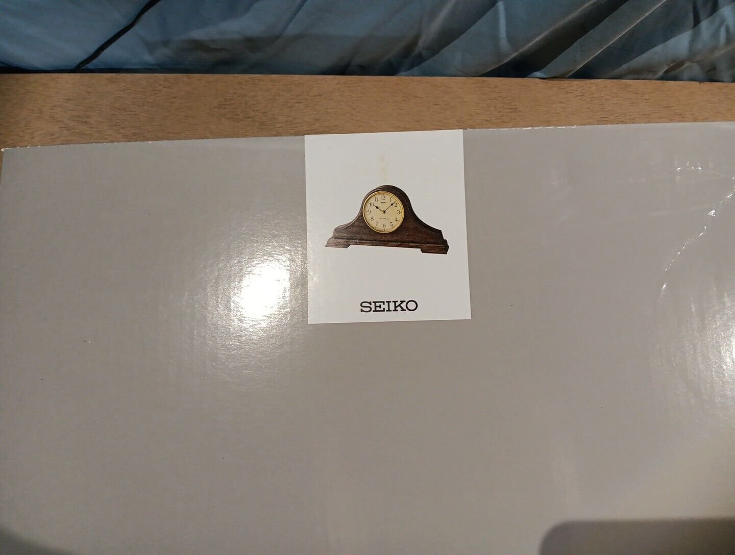 Seiko Napoleon Quartz Wooden Oak Veneer Westminster Chime Mantel Clock QXJ031B