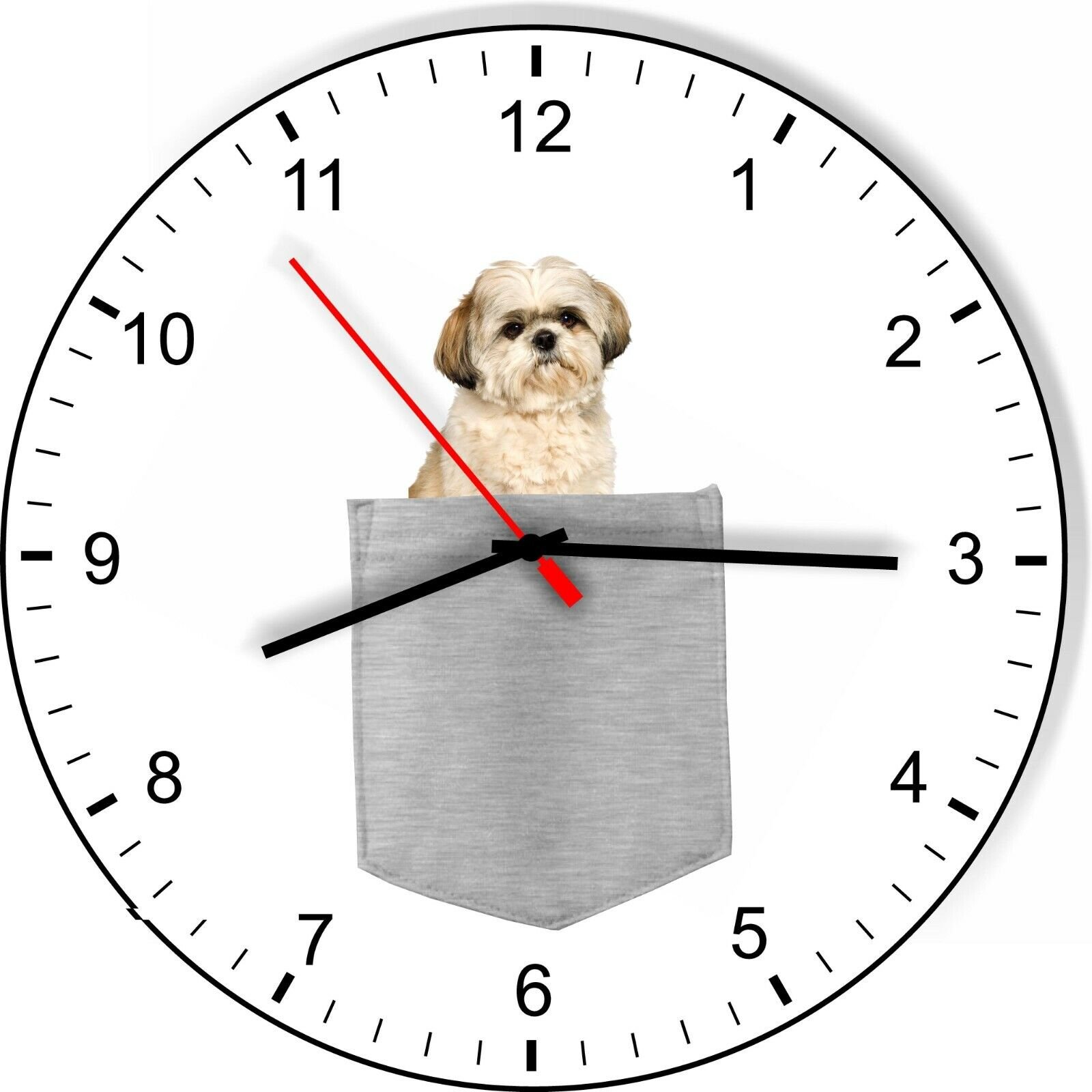 Shih Tzu In Your Pocket Dog kitchen living room Wall Clock