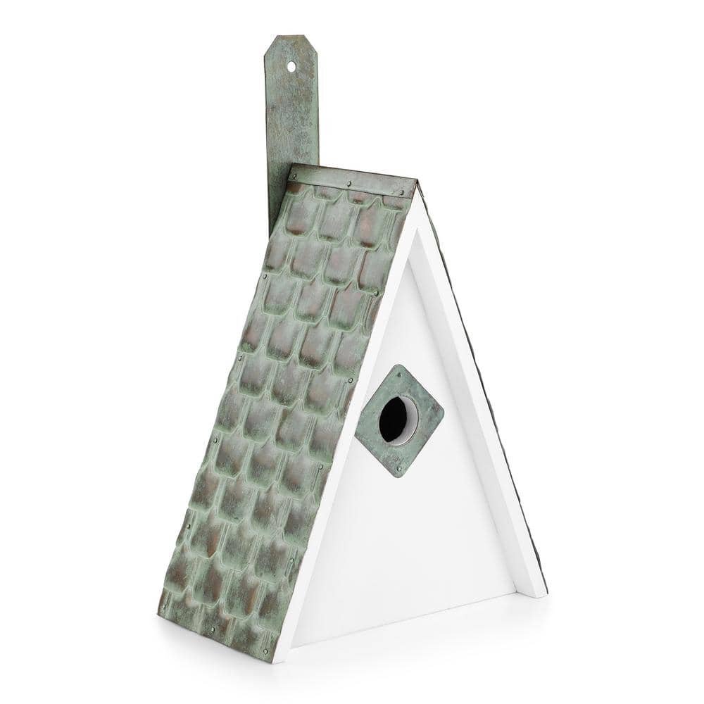 Swiss Chalet Bird House Verdigris Pure Copper Roof