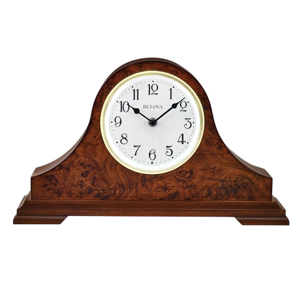 The Chandler lighted table clock in warm walnut finish a solid wood...