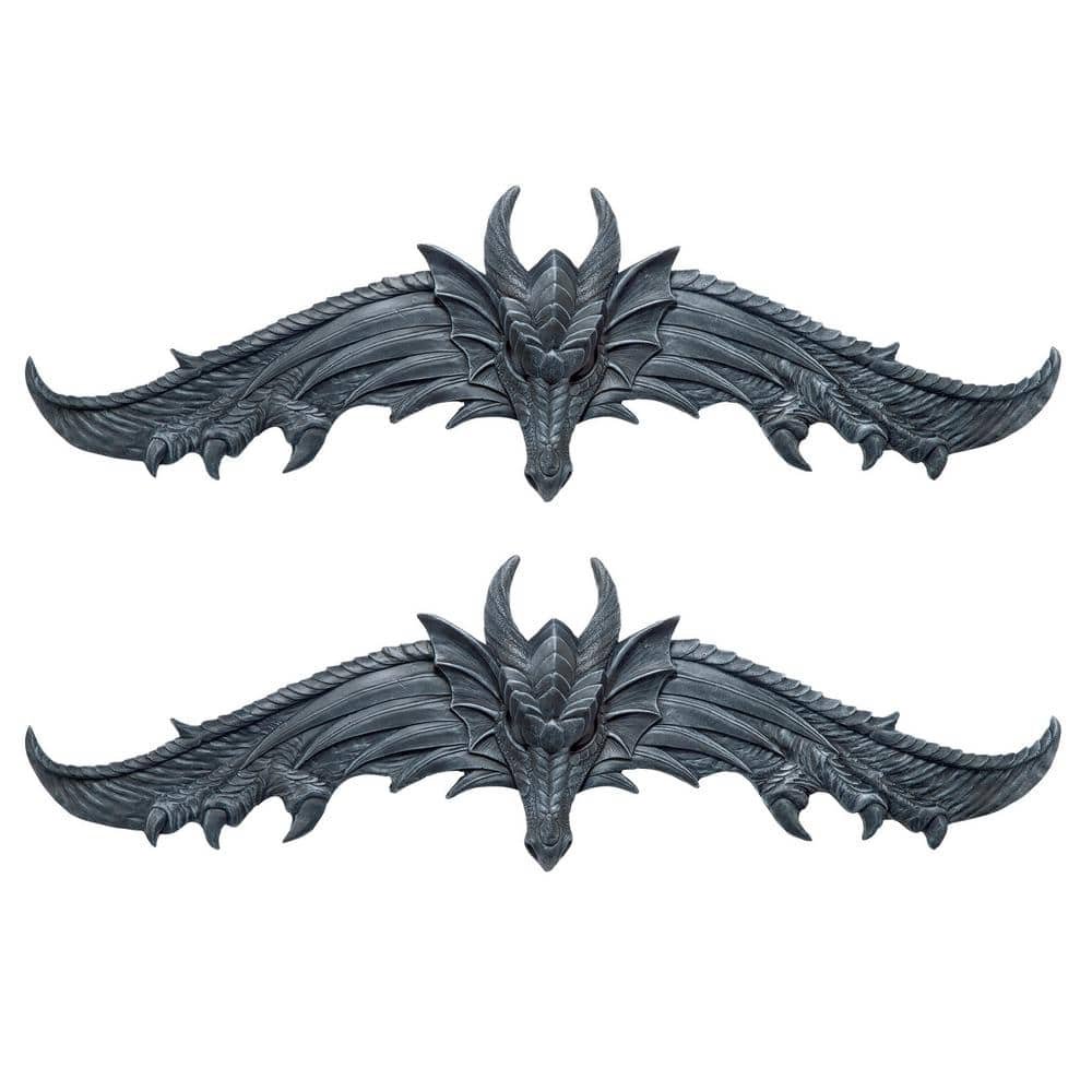 The Hardwick Dragon Novelty Wall Pediment: Set of 2