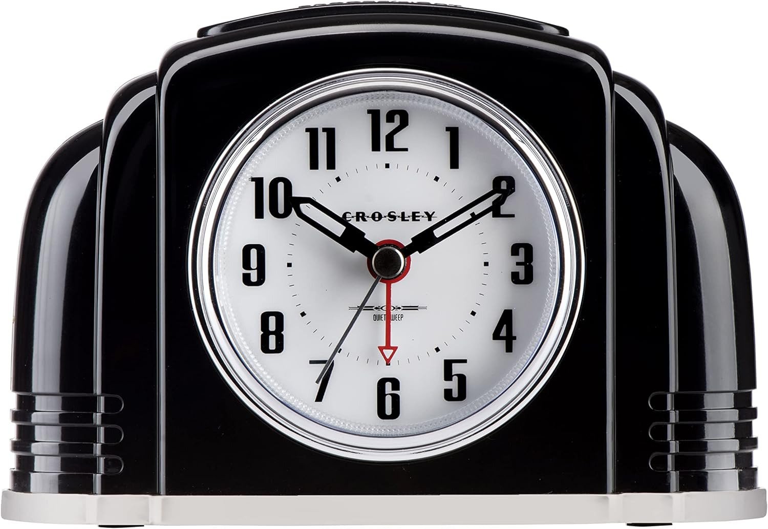 Vintage Analog Alarm Clock Crosley Art Deco Quiet Sweep Non-Ticking Automatic