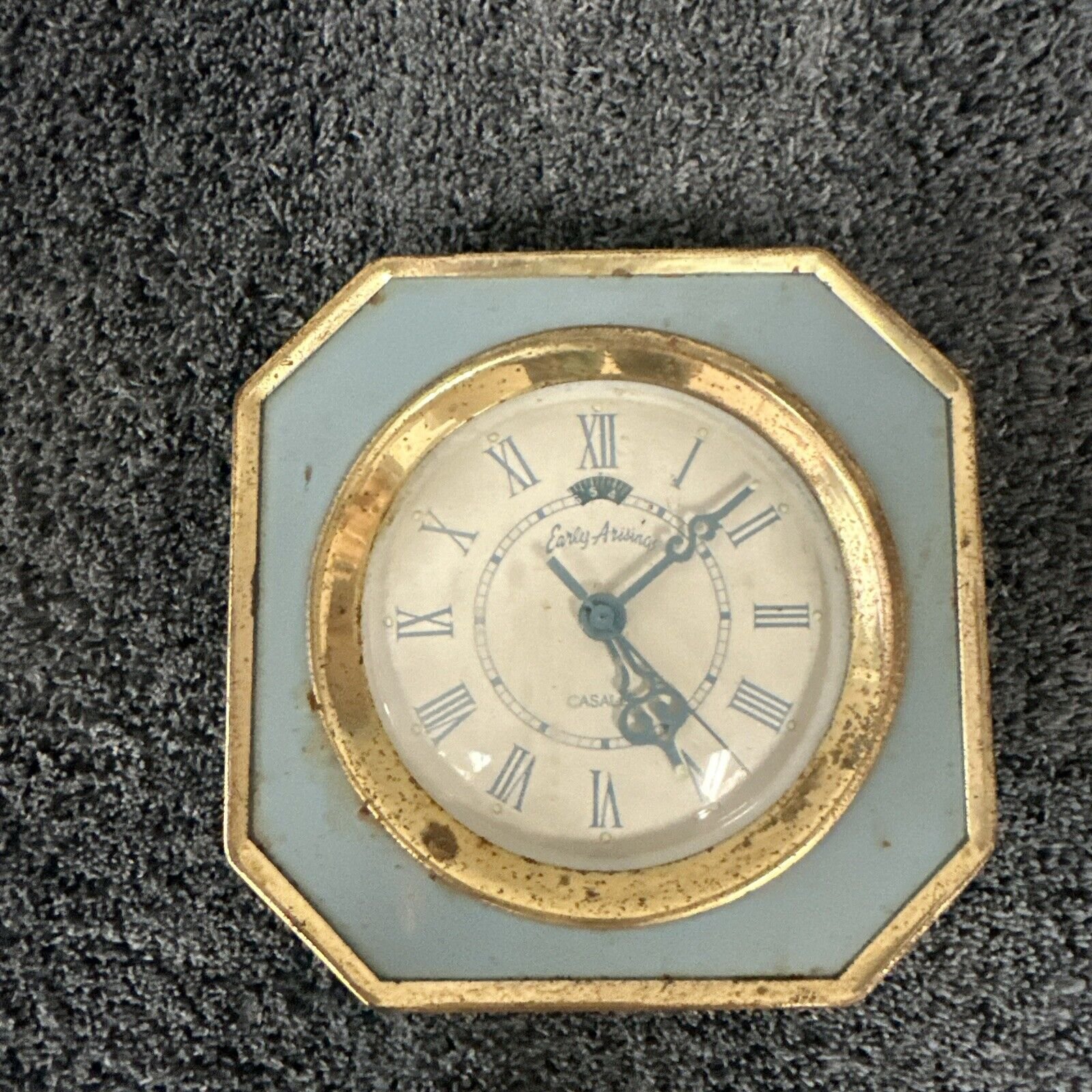 Vintage Caselle Early Arisings Table Top Alarm Clock Works Well Luminous Hands