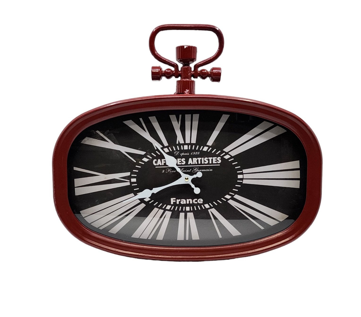 Vintage Depius Cafe Des Artistes France Hanging Wall Clock Quartz Red 15.25 in