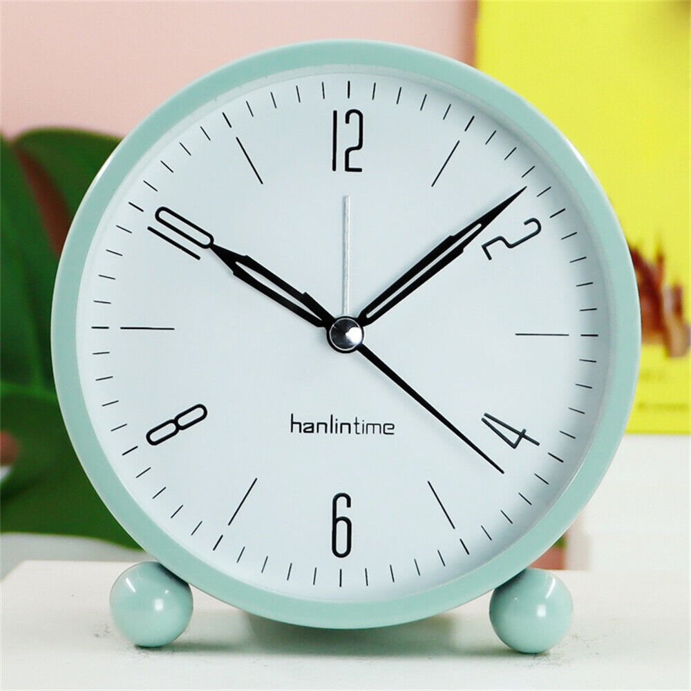 Vintage Retro Analog Alarm Clock, 4 inch Super Silent Non Ticking Small Clock