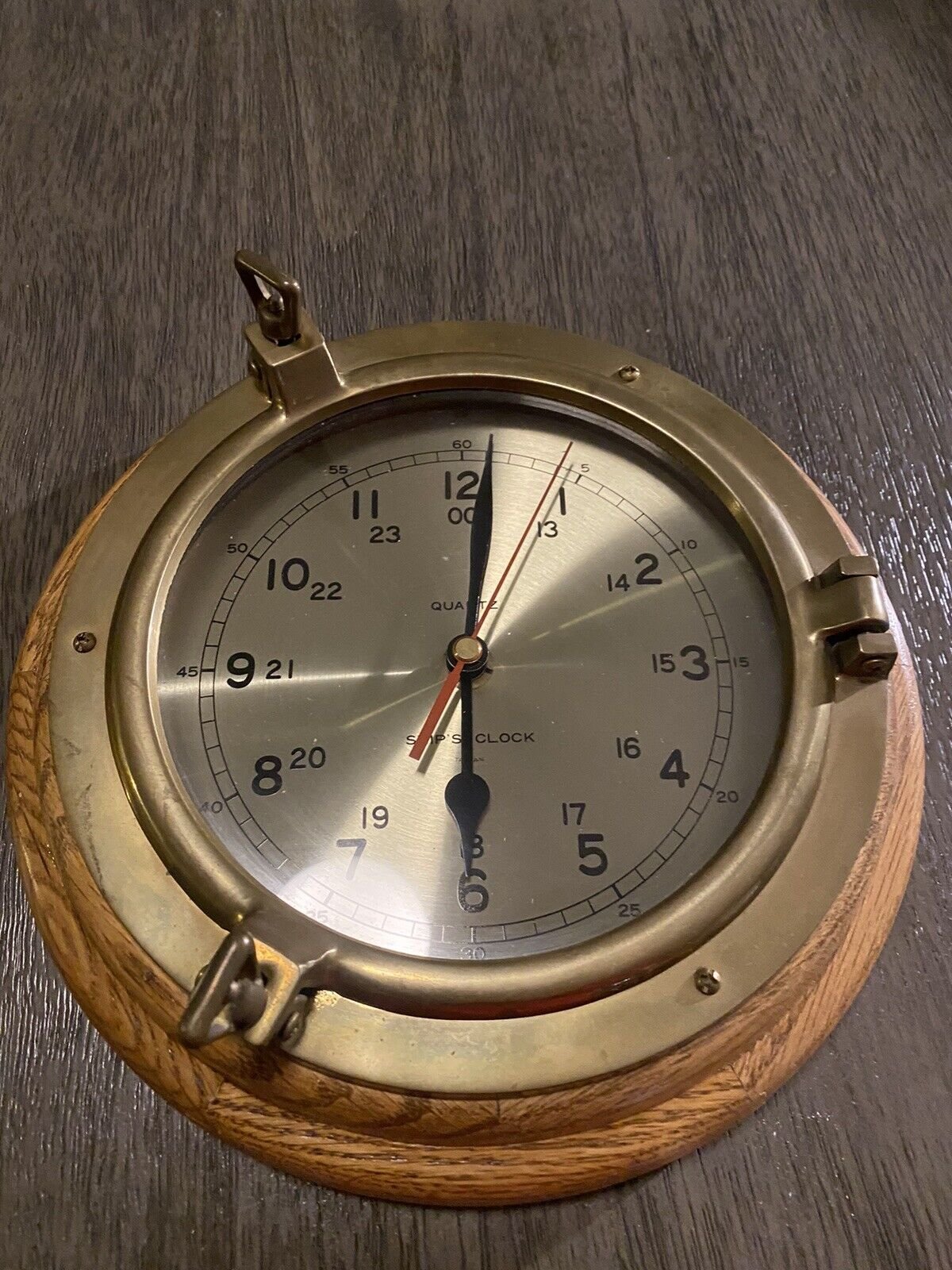 Vintage style Brass Wooden Wall Clock Clock Wall Decor Nautical Gift