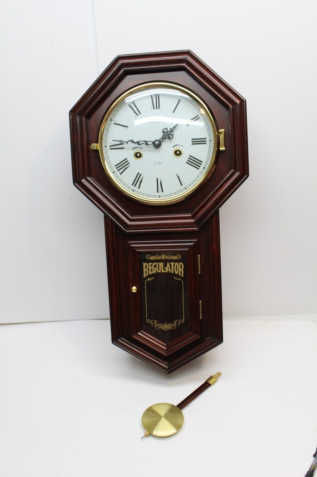 Vintage Style Kassel Regulator Wall Clock 31 Day Chime Includes Key