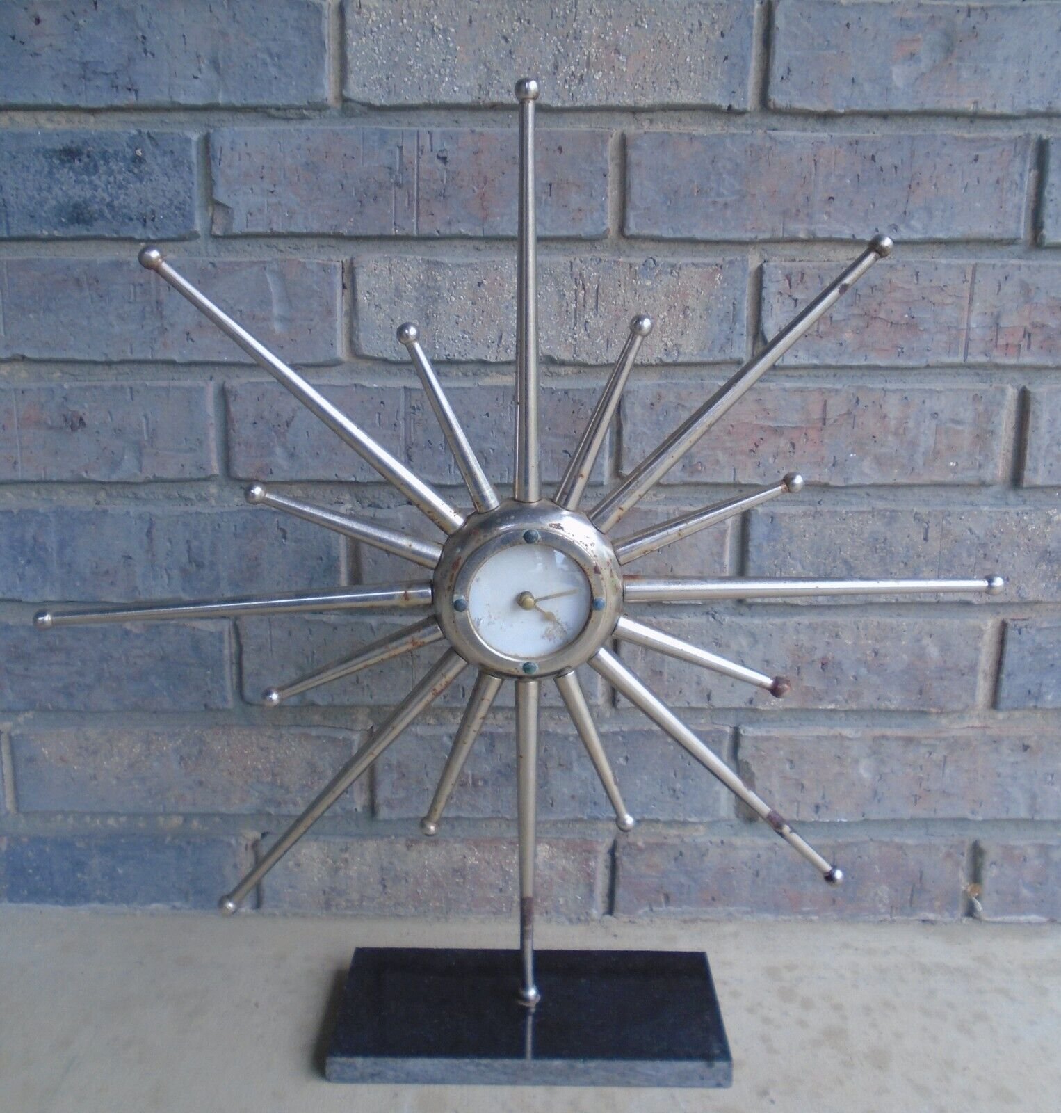 vintage Sunburst Starburst Atomic Era Wall Clock fixer-upper
