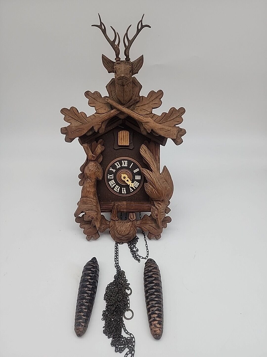 VTG MUSICAL HUNTER Style GERMAN Black Forest CUCKOO Clock - AS IS - UNTESTED