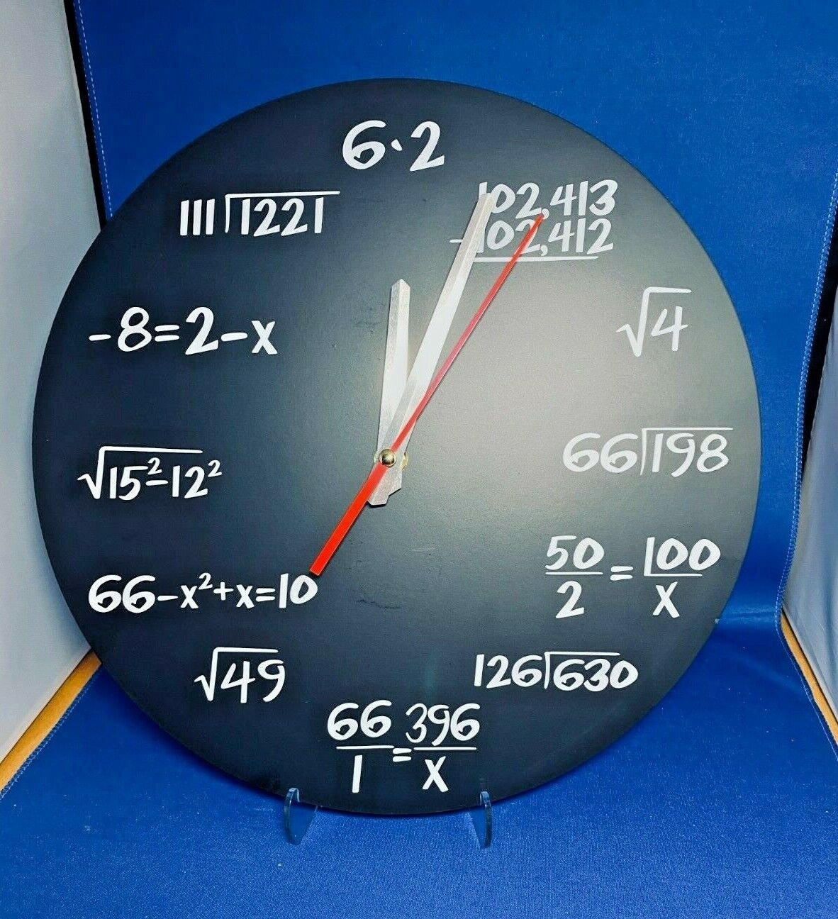 Wall Clock Pop Quiz Mathematics Blackboard Circular Clock