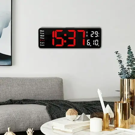 waterproof outdoor clocks green wall decor clocks for bedroom wall Large LED Digital Wall Clock