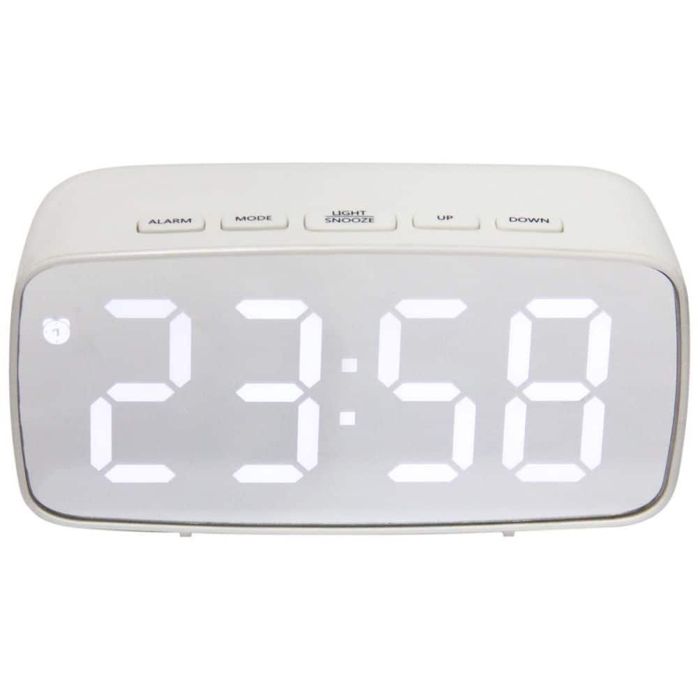 White Tabletop Digital Alarm Clock