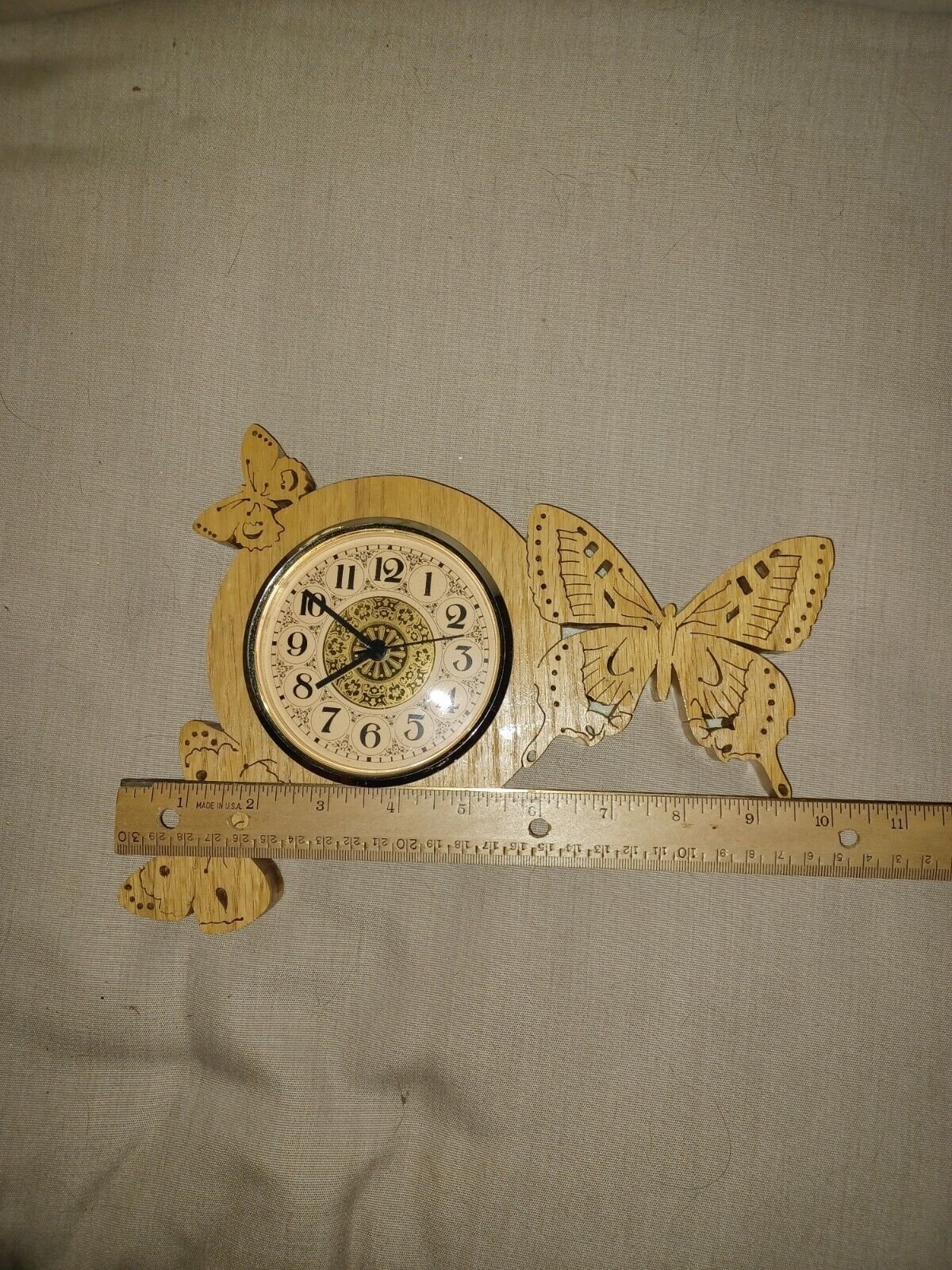 Wooden Butterfly Wall Clock