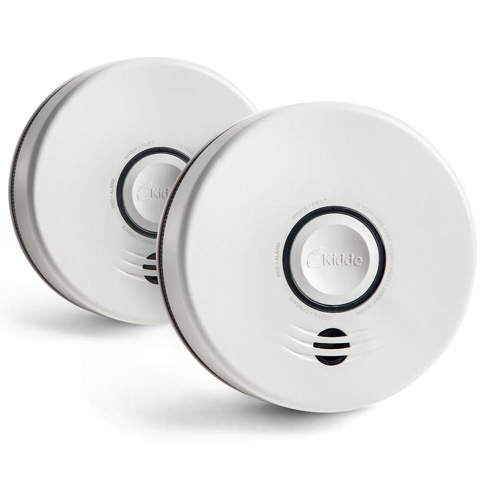 10-Year Worry-Free Battery Powered Interconnected Smoke Detector with Voice Alerts (2-Pack) 21028749
