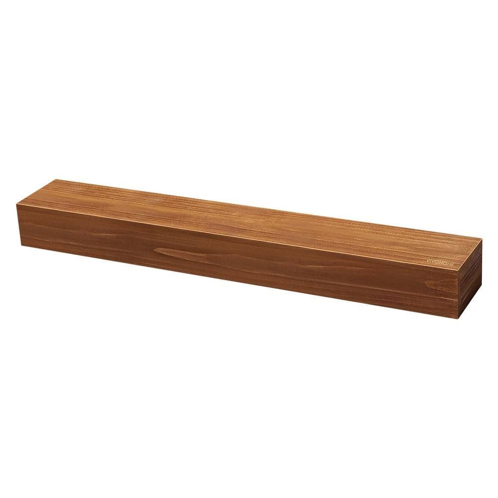 60 in. W Floating Wood Wall Mounted Cap-Shelf Mantel
