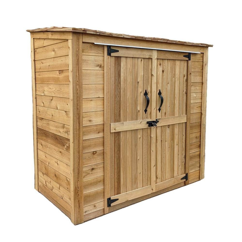 6 ft. W x 3 ft. D Cedar Wood Garden Chalet Shed...