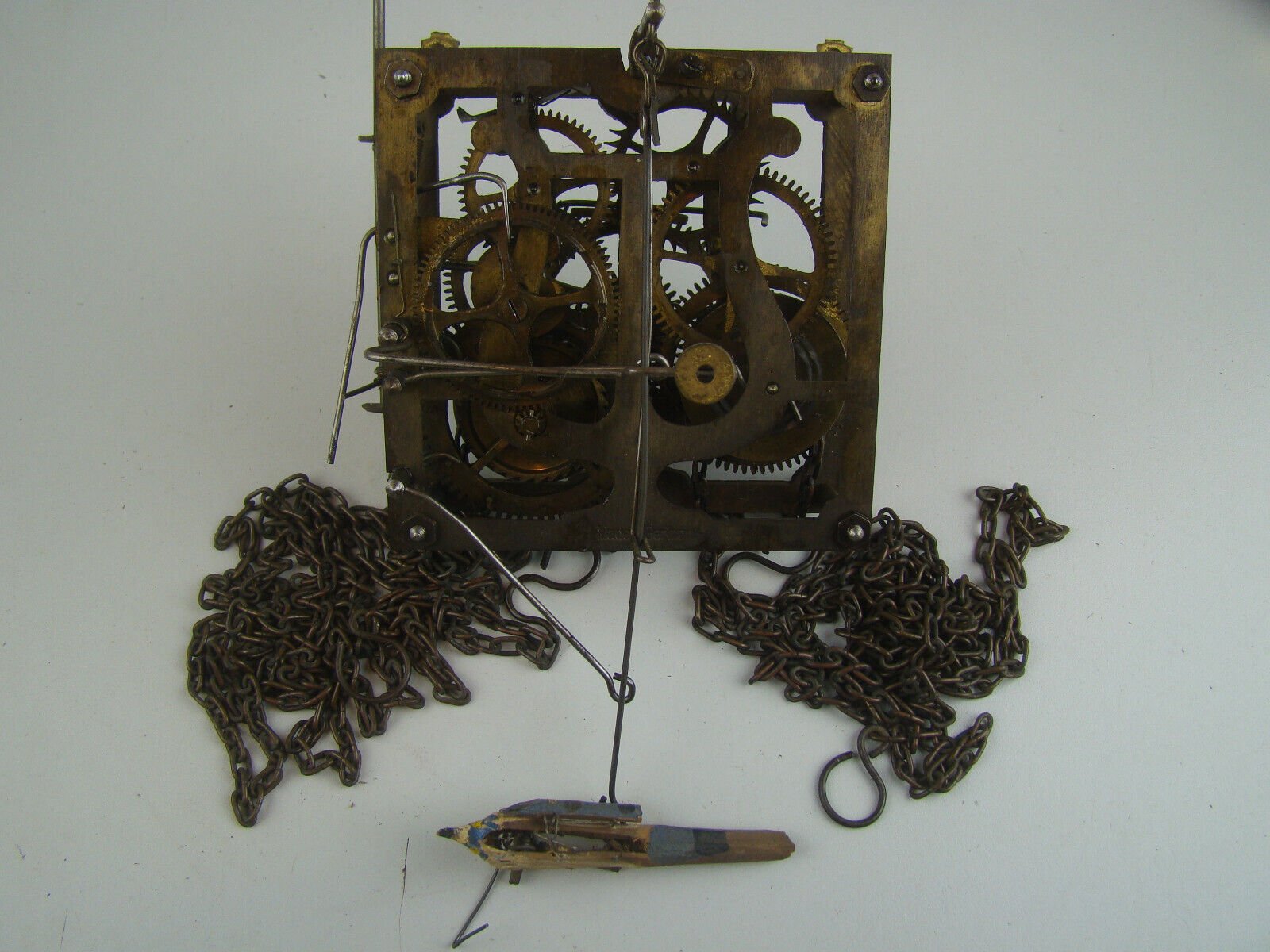 ANTIQUE CUCKOO CLOCK LYRE MOVEMENT UNTESTED