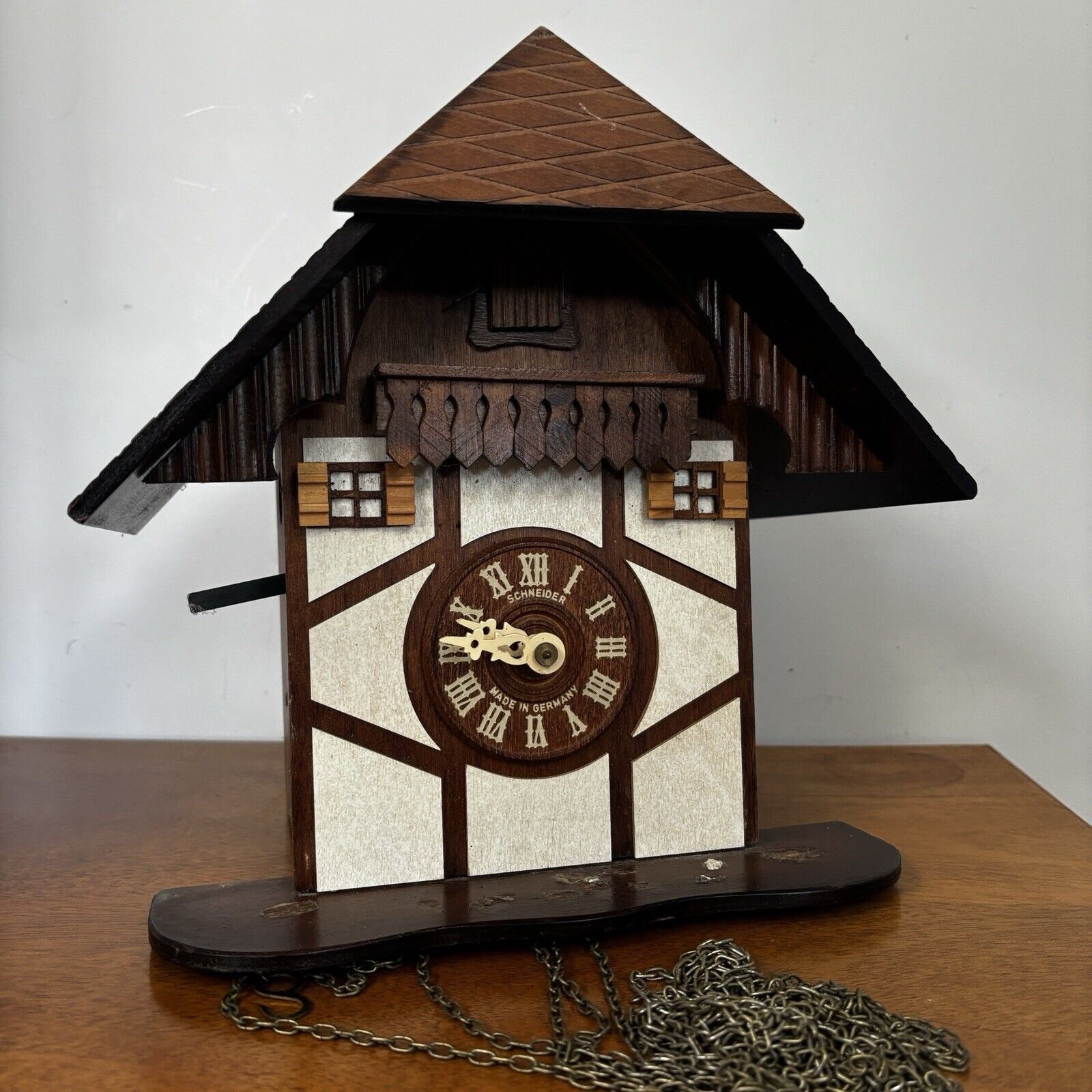 Anton Schneider Chalet Style Blackforest Cuckoo Clock 25cm Tall