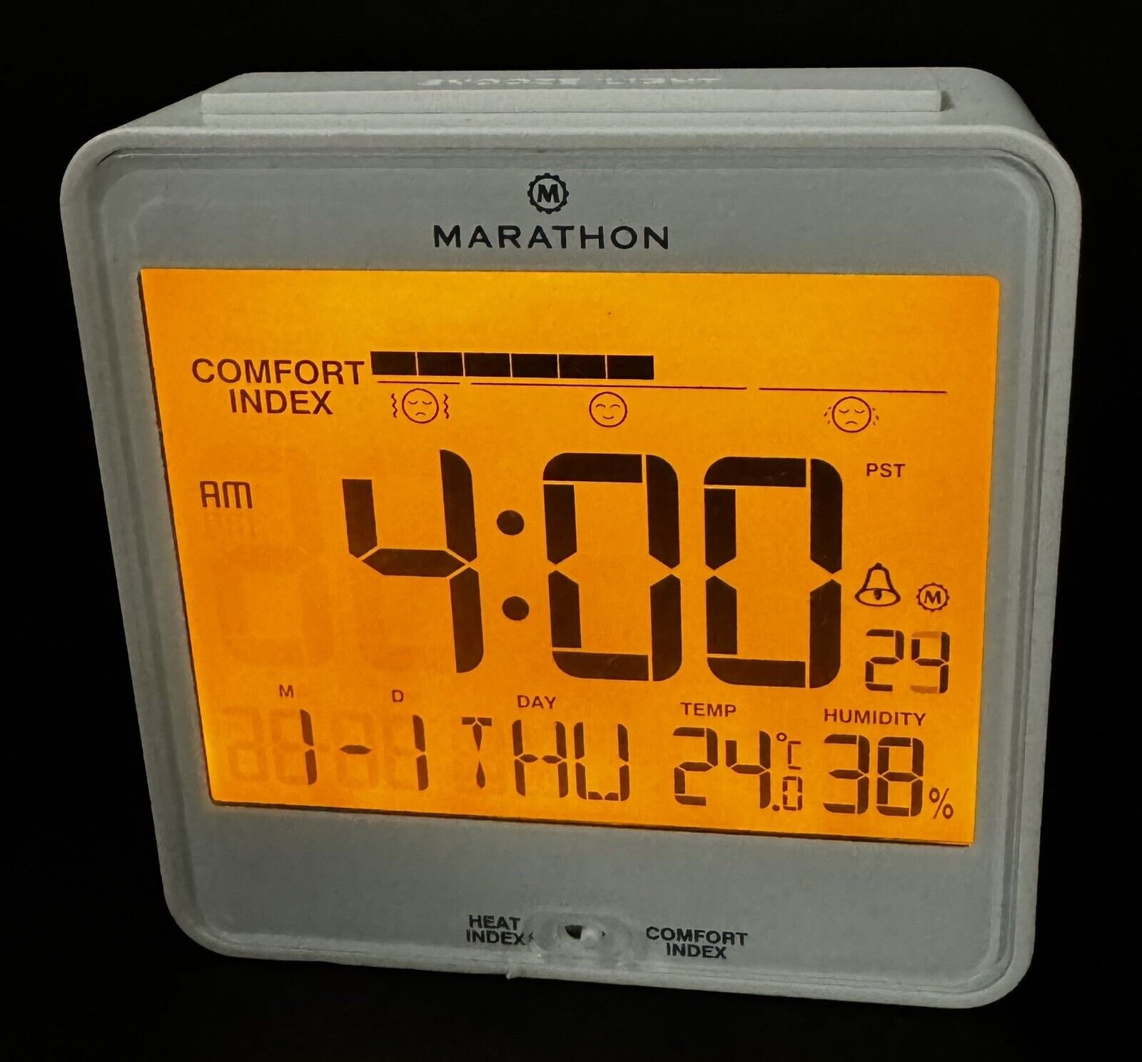 Atomic Desk Clock With Back Light Heat Comfort Index Large Display